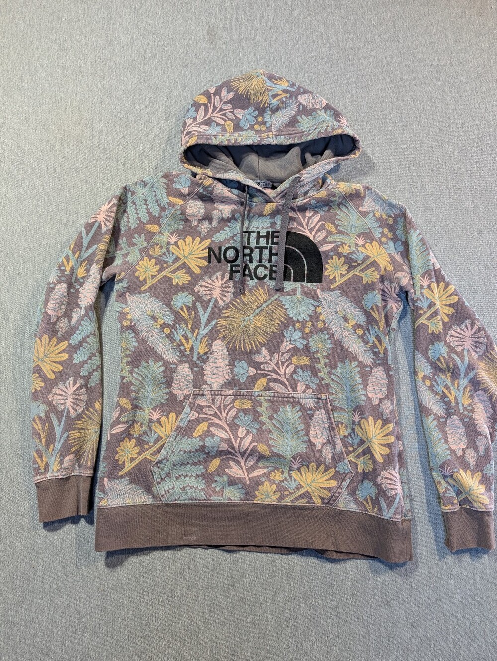 The North Face Pastel Floral Pullover Hoodie in Dusty Mauve